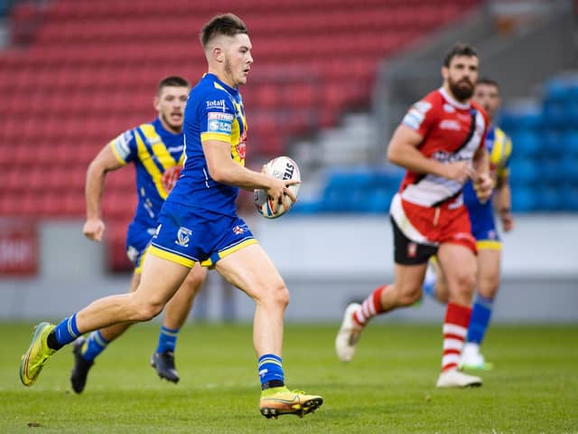 Warrington Wolves' Riley Dean in action against Salford Red Devils last season. He has now joined York City Knights. (ISABEL PEARCE/SWPIX)