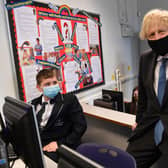 Boris Johnson during a school visit earlier this week.