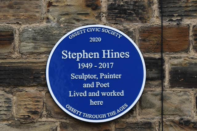 The blue plaque on Stephen Hines former home in Ossett