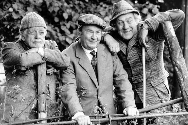 Bill Owen, alias Compo, Peter Sallis as Clegg, and Michael Aldridge who played Seymour in Last of the Summer Wine. (YPN).