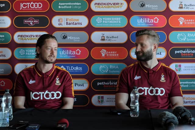 THE RIGHT STUFF: Bradford City co-managers Conor Sellars (left) and Mark Trueman. Picture by Simon Hulme