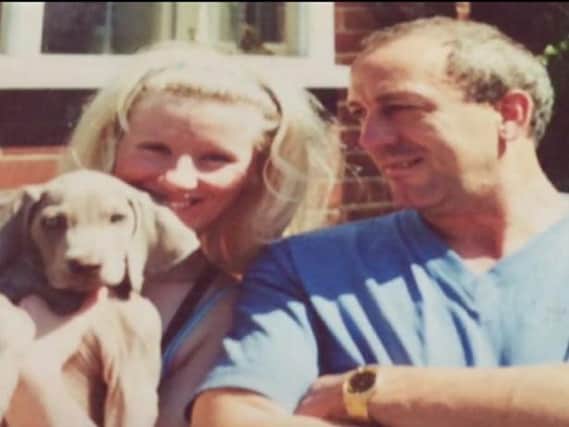 Joanne Weddle-Wheatley and John Weddle, the passenger train driver who died in the Selby rail disaster in 2001, with their dog Josh.