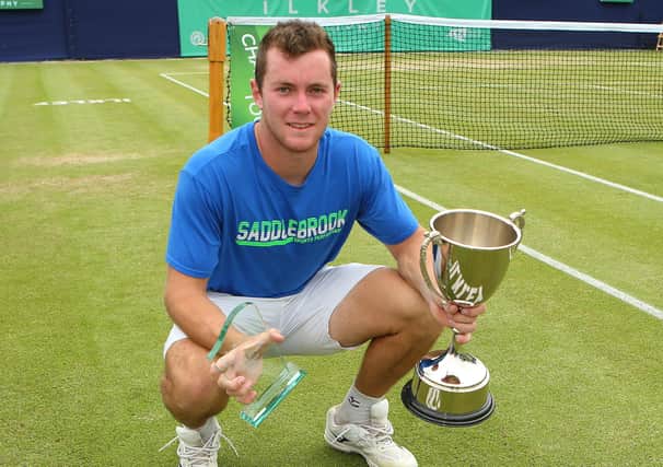 Dominik Koepfer: With the Ilkley Trophy after victory over Dennis Novak. Picture: Getty Images