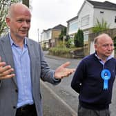 William Hague on the campaign trail with Halifax Conservative Candidate Philip Allott in Northowram. 4 May 2015. Picture Bruce Rollinson