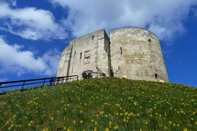 Clifford's Tower in York before renovation work began.