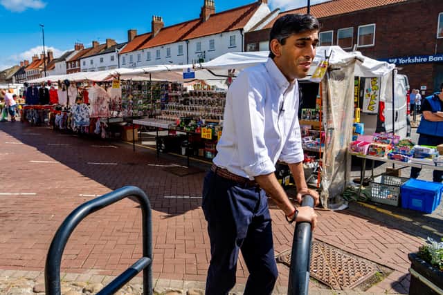 Chancellor Rishi Sunak in Northallerton on market day last June.