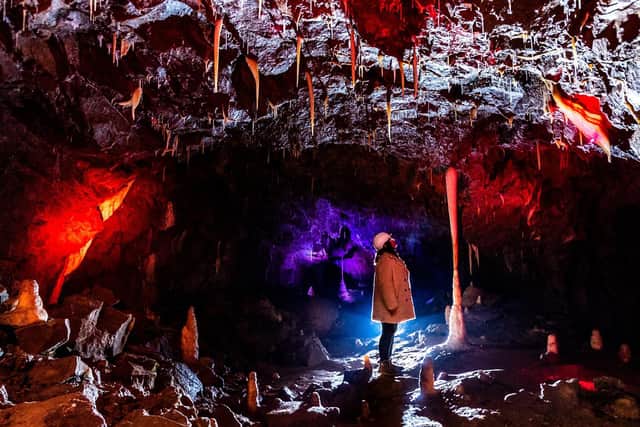 Lisa Bowerman inside Stump Cross Caverns. Picture: James Hardisty