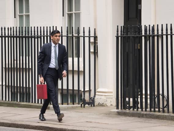 Rishi Sunak leaves for the Budget. Photo: PA
