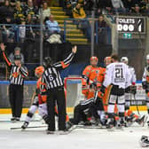 Nottingham Panthers and Sheffield Steelers are two of four teams set to do battle at the NIC throughout April. Picture courtesy of EIHL/Karl Denham