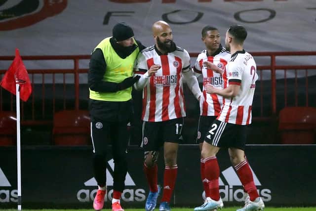 OPENER: David McGoldrick celebrates his first-half goal. Picture: PA Wire.