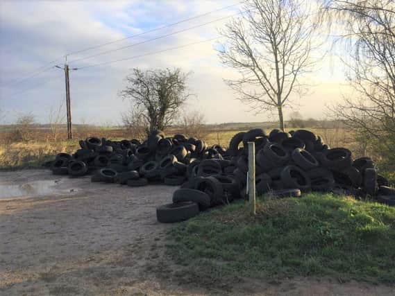 A large number of tyres were dumped at the Brockadale Nature Reserve car park in Little Smeaton back in February 2020.