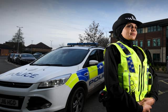 PC Uzma Amireddy pictured wearing a hijab at North Yorkshire Police HQ, Northallerton. Picture by Simon Hulme