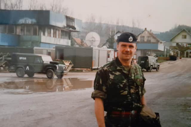 Pictured, Captain Michael Richardson on an Operation Tour in Bosnia in 1998. Photo credit: Submitted picture