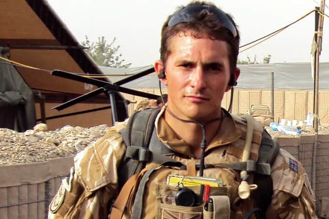 Pictured MP Johnny Mercer while serving in the military. Mr Mercer, who is now the minister for veterans,  served in the military for 12 years, and his time including three tours of Afghanistan. Photo credit: Submitted picture