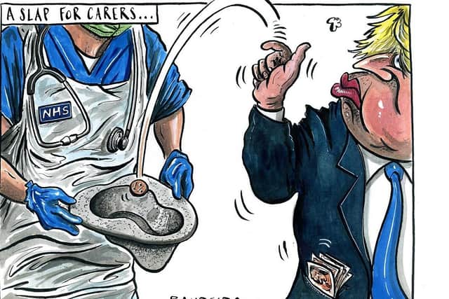 Graeme Bandeira's cartoon on the NHS pay scandal.