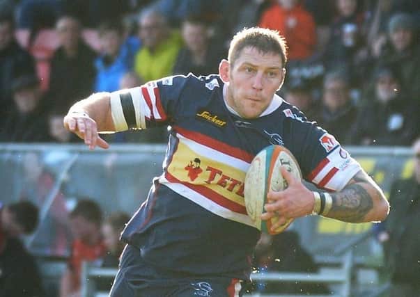 Mr Yorkshire rugby: Matt Challinor pictured playing for Doncaster Knights against Hartpury in 2017 (Picture: Marie Caley)