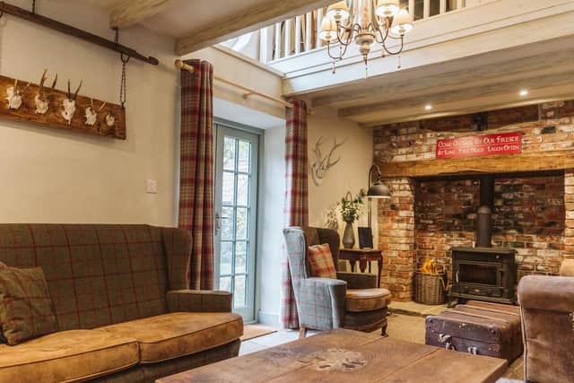 The sitting room is decorated in relaxed country style