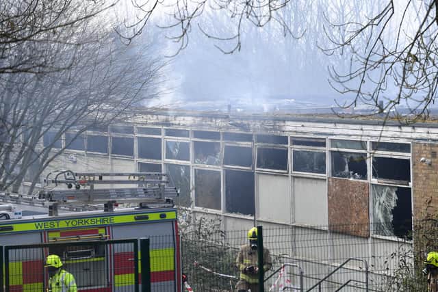Firefighters at the scene on Sunday (photo: Simon Hulme).
