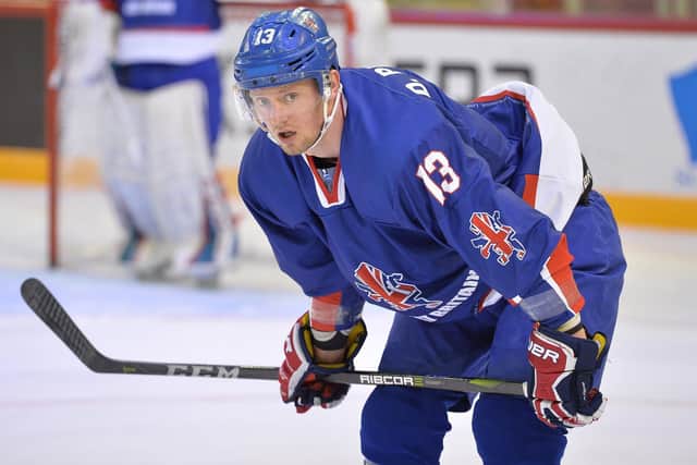 PROTECTED: Defenceman Davey Phillips, in action for Great Britain. Picture: Dean Woolley.