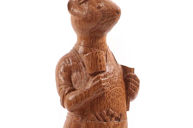 One of the carved mouse figurines which sold at auction