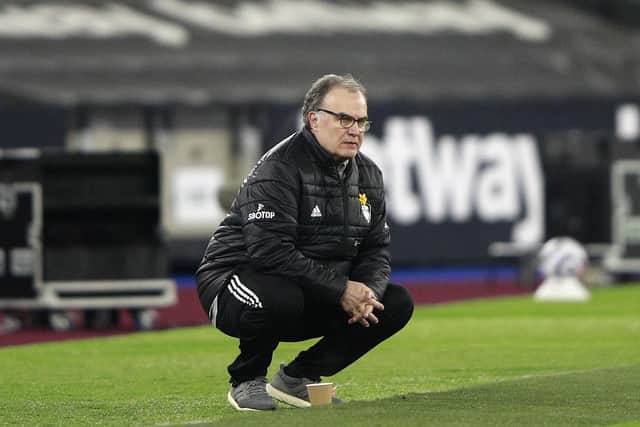 FRUSTRATION: Leeds United manager Marcelo Bielsa on the touchline  at the London Stadium. Picture: Ian Walton/PA