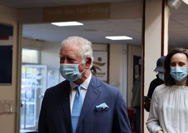 The Prince of Wales during a visit to a pop-up NHS vaccine centre on the morning after ITV broadcast Oprah Winfrey's interview with the Duke and Duchess of Sussex.
