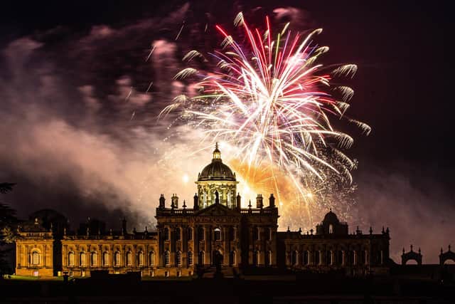 Fireworks exploding over Castle Howard is by Charlotte Graham. Photo credit: Charlotte Graham