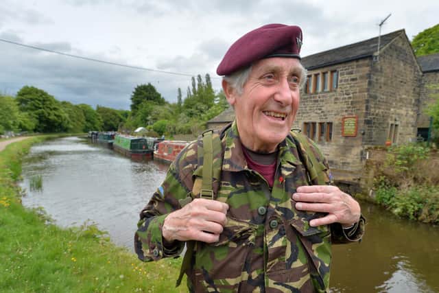 Pictured, Jeffrey Long MBE, from Bingley, last year - along the Leeds to Liverpool canal - part of a 100 mile challenge to raise funds for the Royal National Lifeboat Institute (NLI) and the Royal Air Force (RAF) Benevolent Fund.