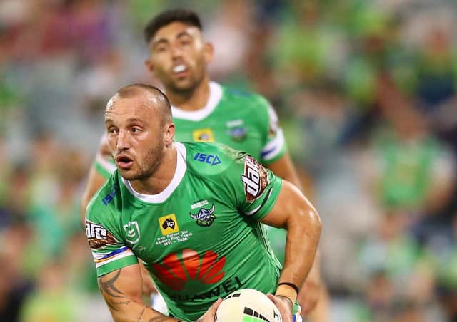 Back in action: Josh Hodgson of the Raiders. Picture: Mark Nolan/Getty Images