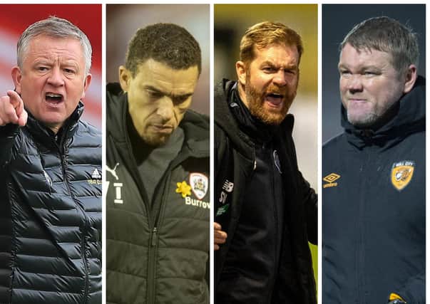 HIGHS AND LOWS: Chris Wilder's Sheffield United continue to struggle in 2020-21, while Valerien Ismael, Simon Weaver and Grant McCann, far right, are only looking up.