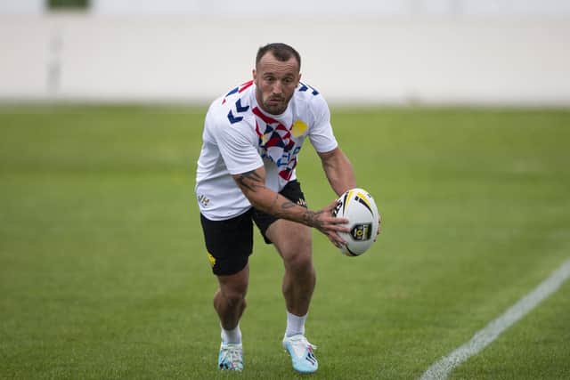 UP FOR IT: Josh Hodgson, during Great Britain Lions training session in Auckland in October 2019. Picture: Brett Phibbs / www.photosport.nz /SWpix.com