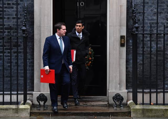 Rishi Sunak and Robert Jenrick on the steps of 10 Downing Street before the Covid lockdown.