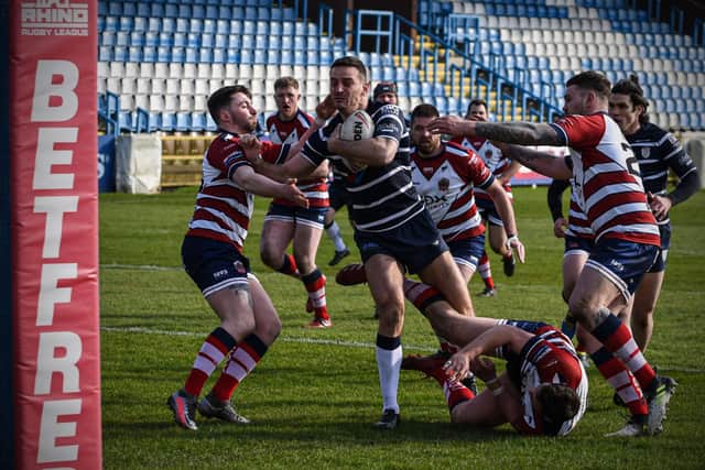 Craig Hall back in action after a year away as Featherstone played Oldham in a pre-season friendly (PIcture: Dec Hayes Photography)