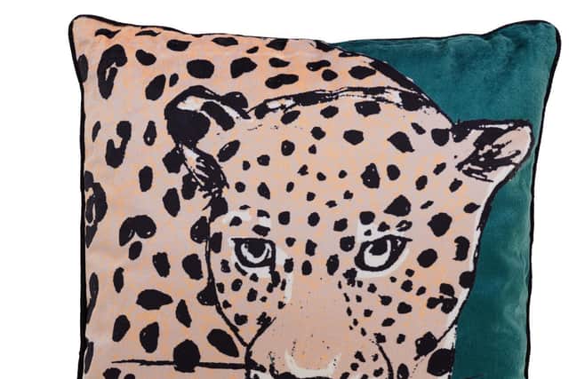 Leopard cushion, £8, from Wilko stores