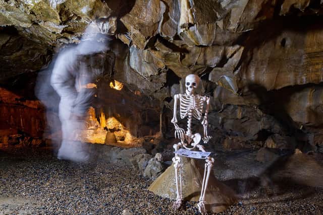 Storyteller David Ault will deliver spooky ghost stories and more from Stump Cross Caverns on Friday night in a sponsored 12-hour narrathon to boost funds further. Image: James Hardisty.