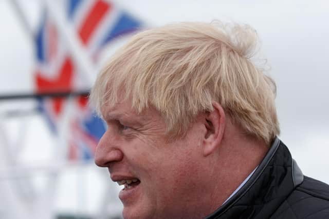 Boris Johnson during his latest visit to Scotland where support for the Tories is still fragile.