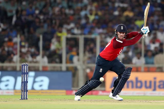 Top scorer: Opener Jason Roy top-scored for the tourists with 46. (Photo by Surjeet Yadav/Getty Images)