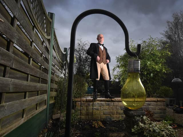Dr Steve Ward in his ringmaster outfit at home in Kippax. Picture: Simon Hulme.