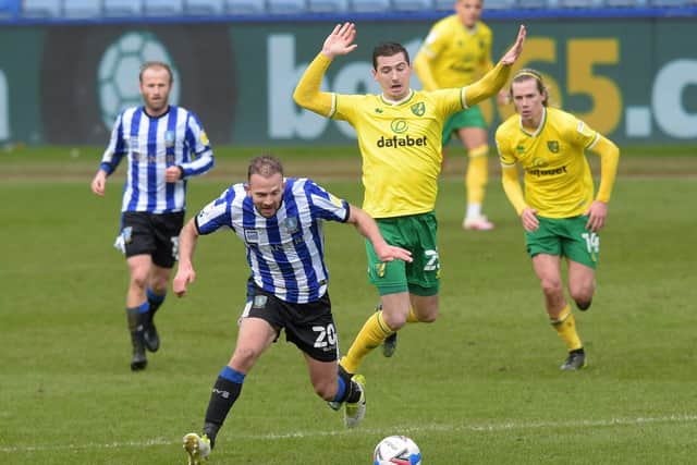Sheffield Wednesday's Jordan Rhodes, pictured in action against Norwich City on Sunday, a game in which the Owls showed promising signs. Picture: Steve Ellis