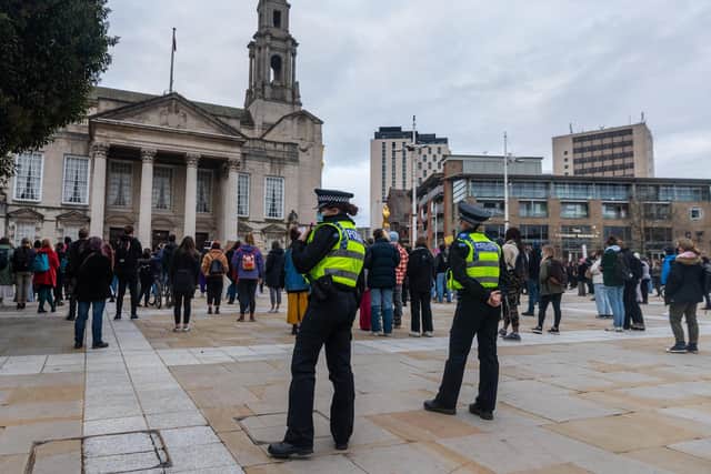 A peaceful vigil in memory of Sarah Everard was held in Leeds this week. Photo: James Hardisty.