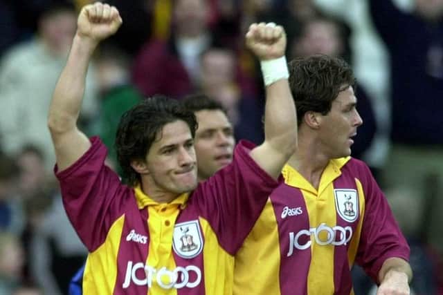 Losing gamble: Star names such as Benito Carbone, top, and Stan Collymore failed to keep Bradford City in the Premier League. (Picture: Rui Vieira/PA)