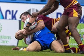 BIG BLOW: Leeds Rhinos' Ash Handley picked up a knee injury during Sunday's friendly with Huddersfield Giants. Picture: Tony Johnson.