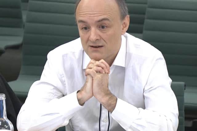 Dominic Cummings giving speaking at the Commons Science and Technology Committee which is taking evidence on a new UK research funding agency. Photo: PA