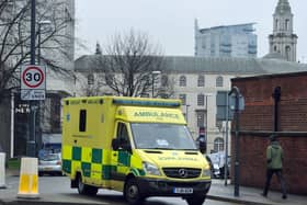 Ambulance pictured outside Leeds General Infirmary