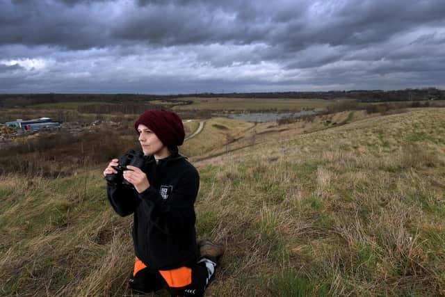 Sophie Pinder from the Yorkshire Wildlife Trust is pictured Rabbit Ings Country Park, Barnsley..The former pit sit is a natural habitat for the fast declining bird the Willow Tit..Picture by Simon Hulme