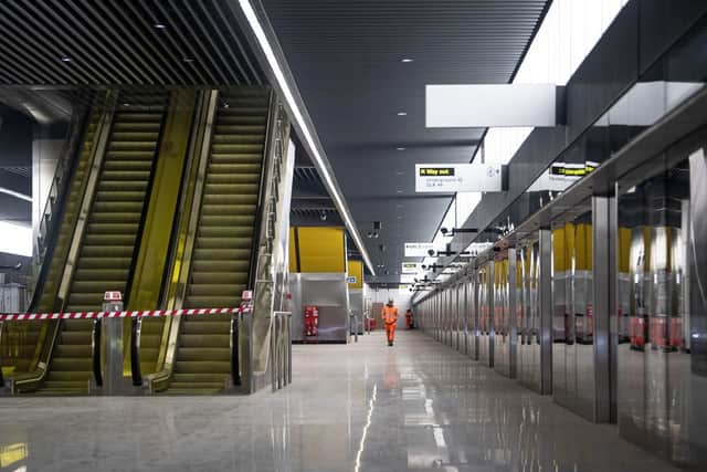 File pic: One of the platforms for the new Elizabeth Line at Canary Wharf station in east London   Picture: Victoria Jones/PA Wire