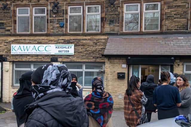 GP groups in Keighley teamed up with the local community hub – Keighley Association for Women and Children’s Centre (KAWACC) – to offer a women’s only pop-up vaccination clinic today. Photo credit: Bruce Rollinson/JPIMediaResell