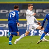 Diego Llorente goes past Mason Mount and N'Golo Kante.  Picture Bruce Rollinson
