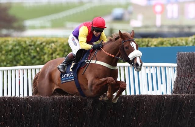 This was Native River winning the 2018 Cheltenham Gold Cup for  Richard Johnson and the soon-to-retire Colin Tizzard.