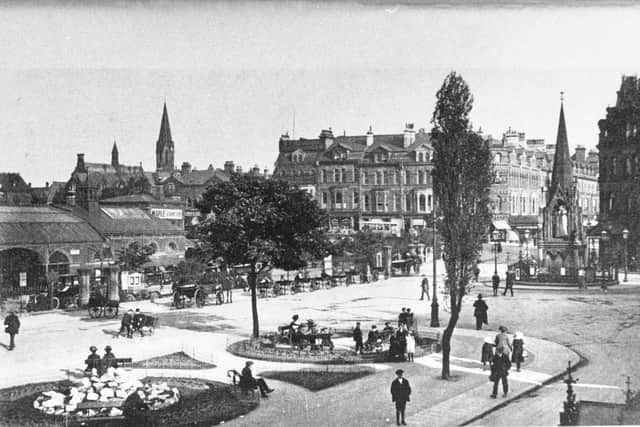 Harrogate's 
Station Square pictured in the First World War. 
To the right is the Queen Victoria Statue erected in 1887. Now there are plans transform the area again, perhaps to restore some of its former glory.